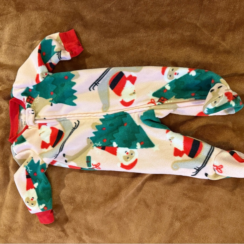 Carter's Red and Green Christmas Footie